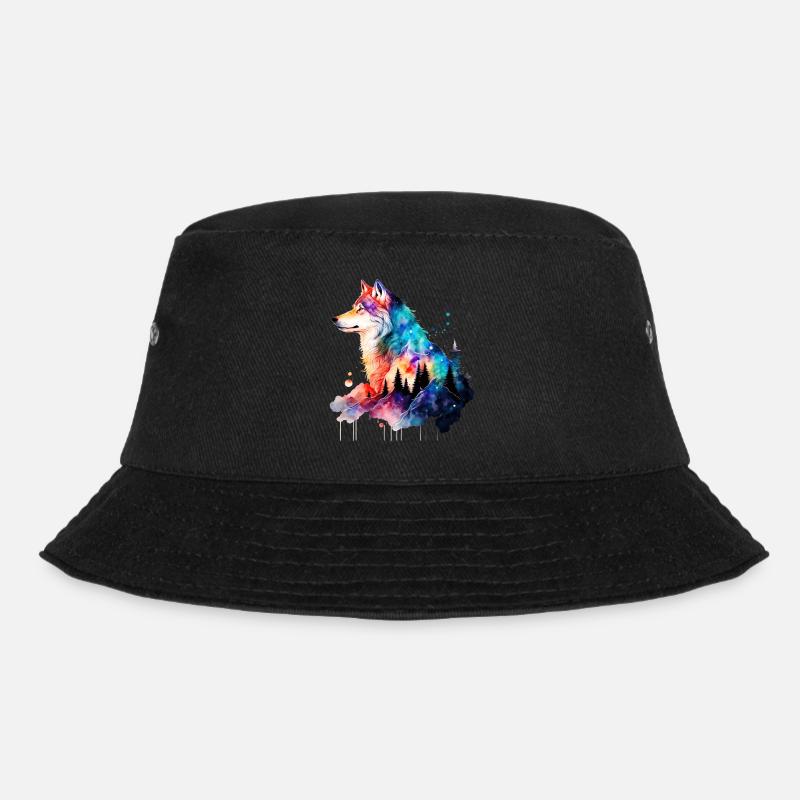 Wolf - Bucket Hat - Schwarz