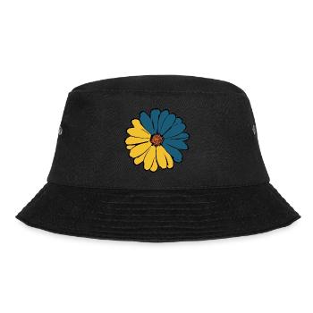 Blume dunkelblau blaue Blume Blumen blau-gelb - Bucket Hat - Schwarz - Vorne - Lela (165cm)