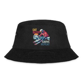 Eat Sleep Carve Repeat - Skifahrer Ski Design - Bucket Hat - Schwarz - Vorne - Lela (165cm)
