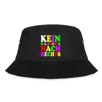 kein millimeter nach rechts - Bucket Hat - Schwarz - Vorne - Lela (165cm)