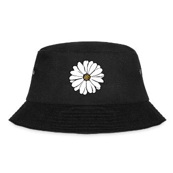 Flower White White Flowers Summer Hippie Gift Idea - Bucket Hat - black - Front - Lela (165cm)