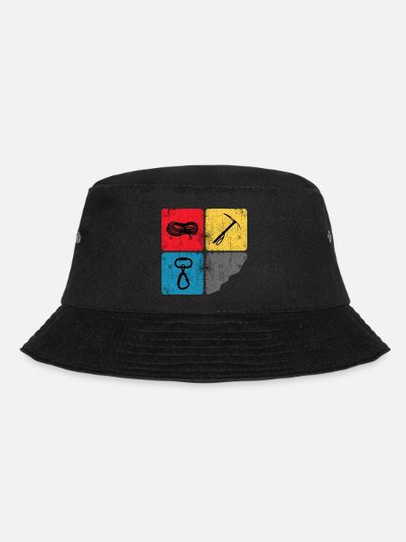 Bergsteigen Klettern Mountaineer Gipfel Hochtour - Bucket Hat - Schwarz