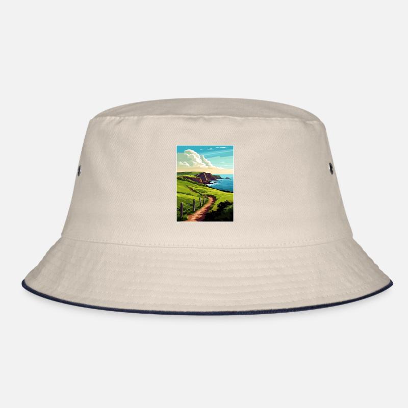 Tor Head England Vintage Travel Poster Souvenir Bucket Hat