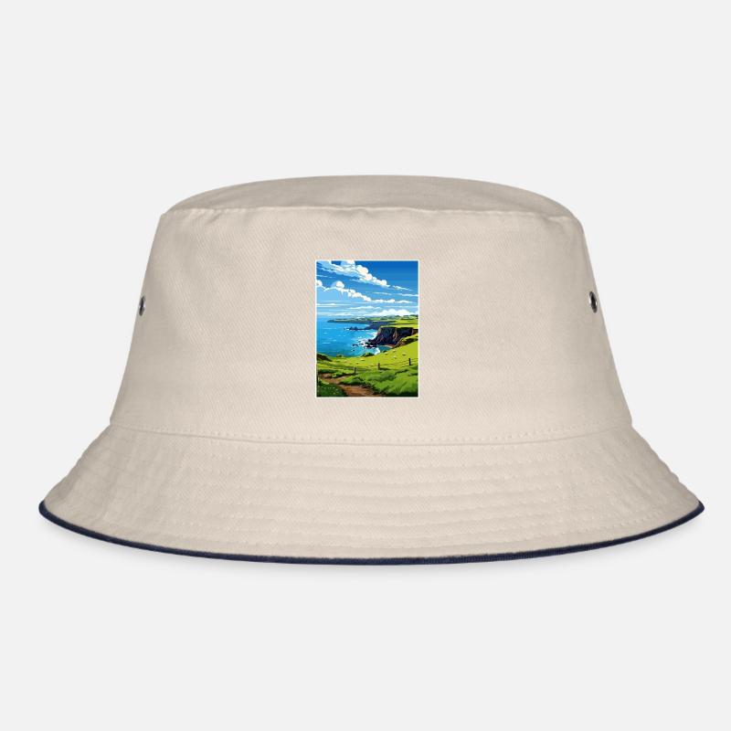 Mullion Cornwall Vintage Reiseposter Souvenir Bucket Hat