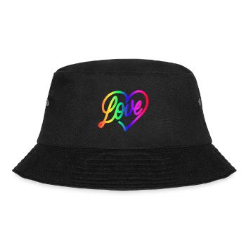 Love LOVE love Heart Rainbow - Bucket Hat - black - Front - Lela (165cm)