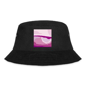 Muster in der Farbe von Malven Beeren und Lavendel - Bucket Hat - Schwarz - Vorne - Lela (165cm)