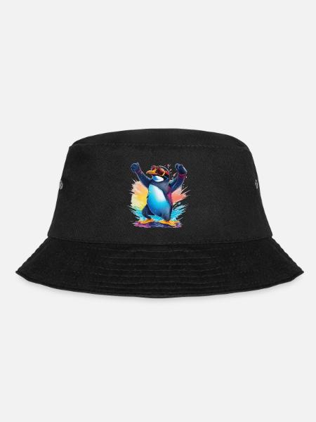 Cool Penguin - Bucket Hat - black