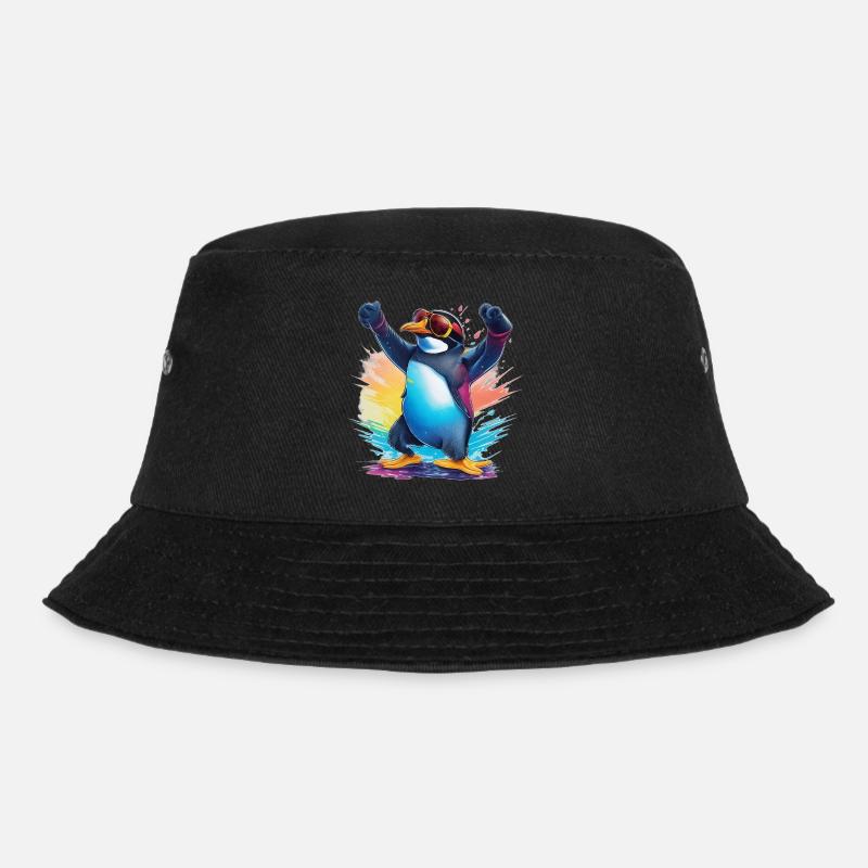 Cooler Pinguin - Bucket Hat - Schwarz