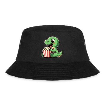 Dino mit Popcorn, Karneval im Kino - Bucket Hat - Schwarz - Vorne - Lela (165cm)