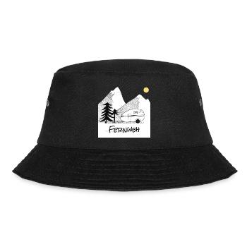 Fernweh - mit dem Wohnwagen in die Berge - Bucket Hat - Schwarz - Vorne - Lela (165cm)