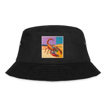 scorpion, bunt, tier, geschenk, geschenkidee - Bucket Hat - Schwarz - Vorne - Lela (165cm)