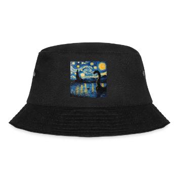 loch ness monster, nessie, van gogh, sternenacht - Bucket Hat - Schwarz - Vorne - Lela (165cm)