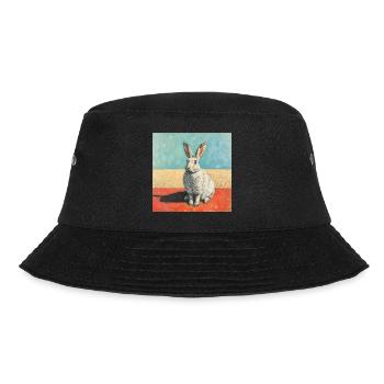 hase, kaninchen, bunt, tier, geschenk - Bucket Hat - Schwarz - Vorne - Lela (165cm)