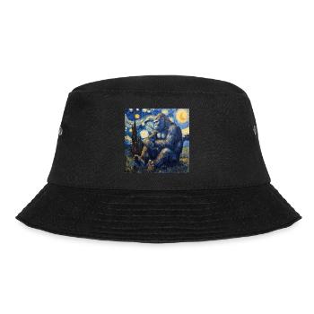 Bigfoot, Big Foot, Van Gogh, Starry Night - Bucket Hat - black - Front - Lela (165cm)