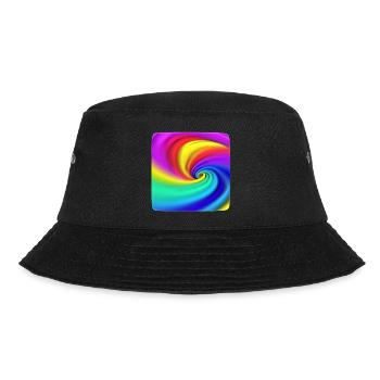 Regenbogenwirbel Farbenspiel - Bucket Hat - Schwarz - Vorne - Lela (165cm)