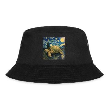 schildkröte, van gogh, sternennacht - Bucket Hat - Schwarz - Vorne - Lela (165cm)