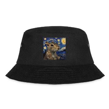 agouti, maus, ratte, van gogh, sternennacht - Bucket Hat - Schwarz - Vorne - Lela (165cm)