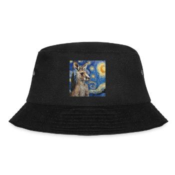 Känguru, van gogh, sternennacht - Bucket Hat - Schwarz - Vorne - Lela (165cm)
