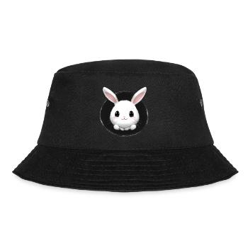 Kleiner Hase Häschen Kaninchen - Bucket Hat - Schwarz - Vorne - Lela (165cm)