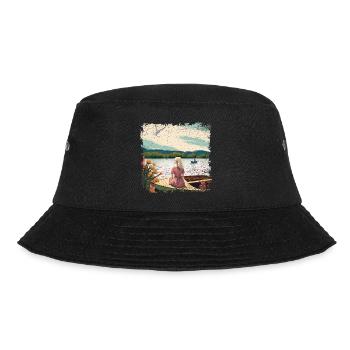 Woman sitting in boat by the water - Bucket Hat - black - Front - Lela (165cm)