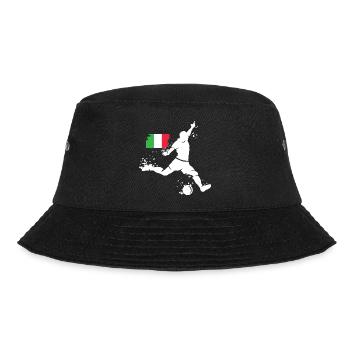 Fußball Team Italien Spieler Explosion EM 2024 - Bucket Hat - Schwarz - Vorne - Lela (165cm)