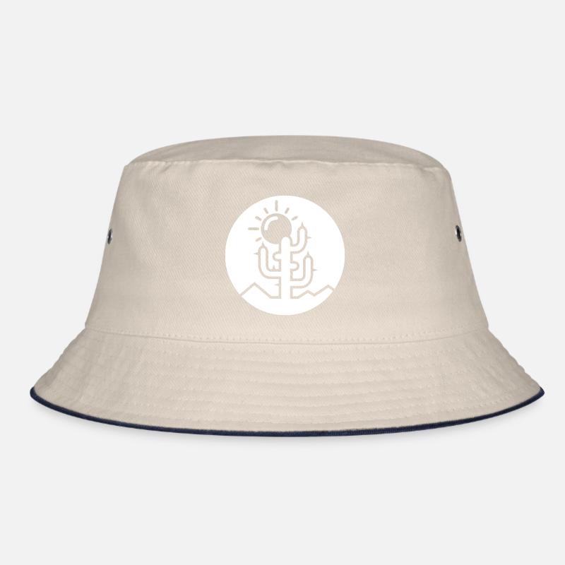 cactus logo desert minimal flat design icon icon Bucket Hat