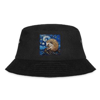 Hedgehog, Animal, Van Gogh, Starry Night - Bucket Hat - black - Front - Lela (165cm)