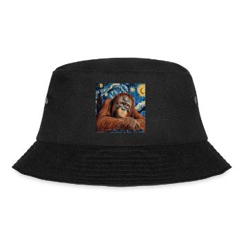 Orang-outan, singe, Van Gogh, nuit étoilée, cadeau - Bob - noir - Devant - Lela (165cm)
