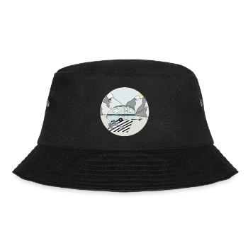 Camping in the mountains with caravan - Bucket Hat - black - Front - Lela (165cm)
