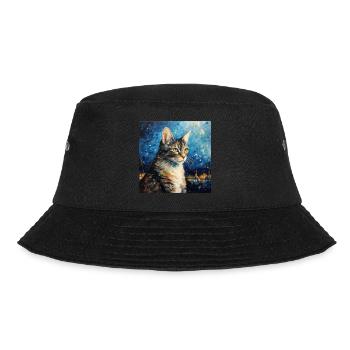 Cat, Cat Motif - Bucket Hat - black - Front - Lela (165cm)