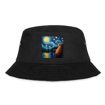 Cat, Cat Motif - Bucket Hat - black - Front - Lela (165cm)