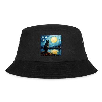 Cat, Cat Motif - Bucket Hat - black - Front - Lela (165cm)