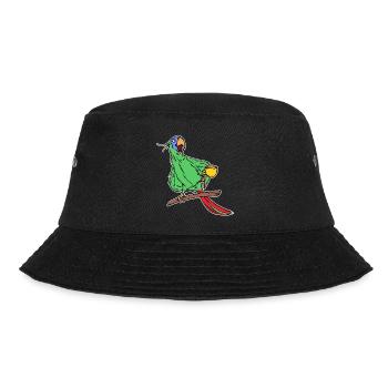 Papagei Vogel Tier Haustier Tropisch Zootiere - Bucket Hat - Schwarz - Vorne - Lela (165cm)