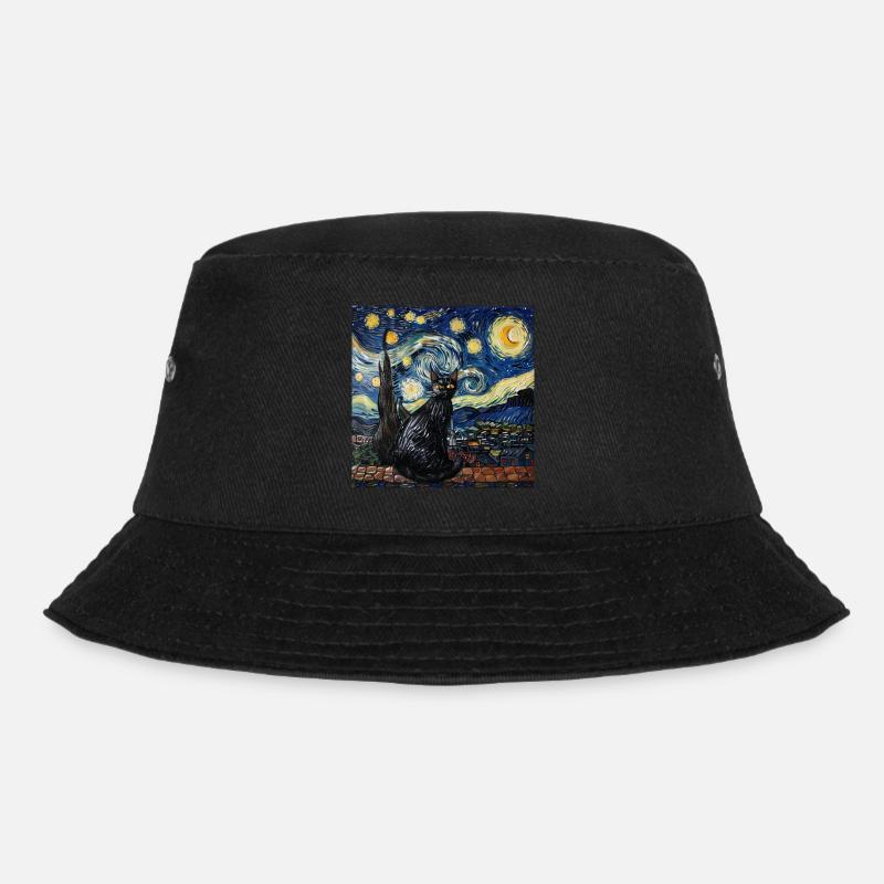 Katze, katzenmotiv - Bucket Hat - Schwarz