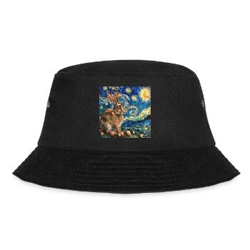 Osterhase, Ostern, Hase, frohe ostern, ostereier - Bucket Hat - Schwarz - Vorne - Lela (165cm)