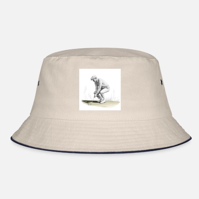 Golfspieler mit Minischläger Bucket Hat