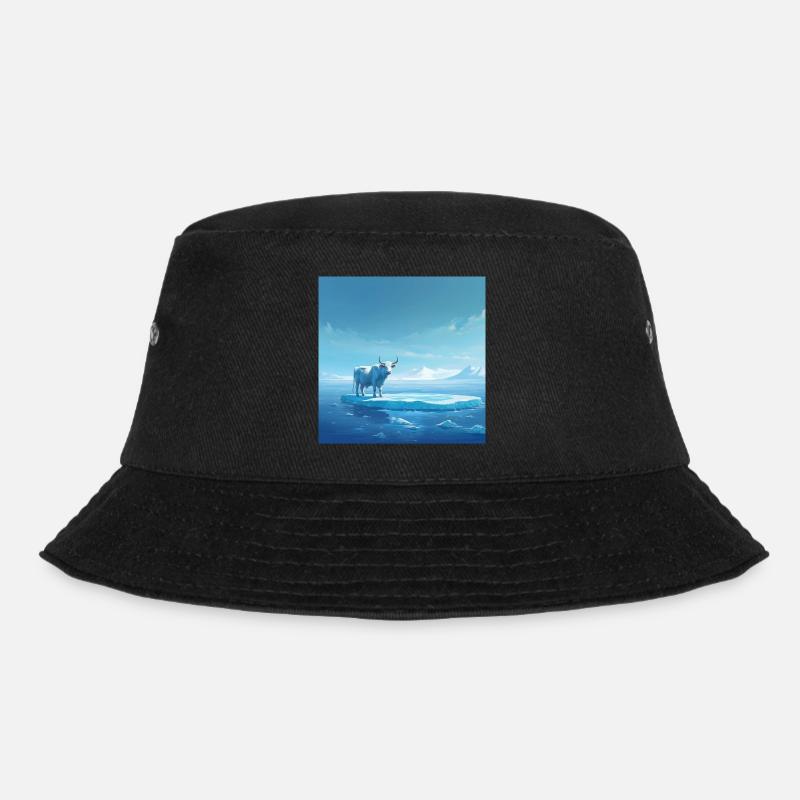 Kuh auf dem Eis - Bucket Hat - Schwarz