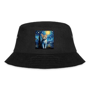 Cat, Cat Motif - Bucket Hat - black - Front - Lela (165cm)