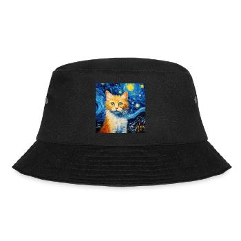 Katze, katzenmotiv - Bucket Hat - Schwarz - Vorne - Lela (165cm)