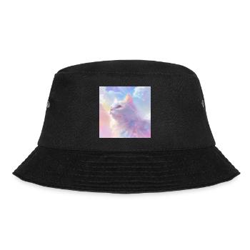 Katze, katzenmotiv, anime, geschenk, geschenkideen - Bucket Hat - Schwarz - Vorne - Lela (165cm)