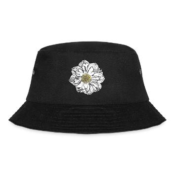 Blume weiß weiße Blumen Geschenk Muttertag Mutter - Bucket Hat - Schwarz - Vorne - Lela (165cm)