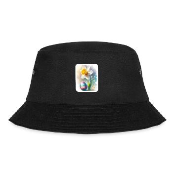 A Beautiful Daffodil With an Easter Egg - Bucket Hat - black - Front - Lela (165cm)