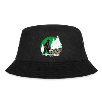 Tree Lumberjack Chainsaw Wood Woodwork Forest - Bucket Hat - black - Front - Lela (165cm)