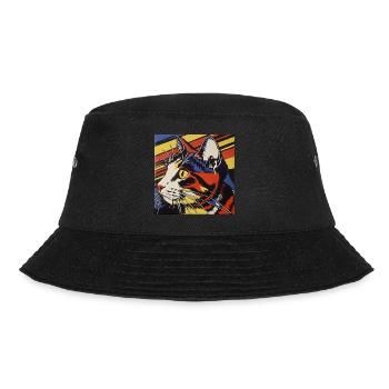 Cat, Cat Motif - Bucket Hat - black - Front - Lela (165cm)
