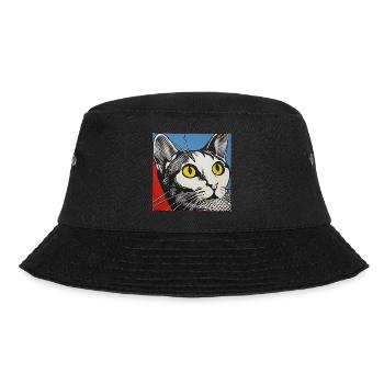 Cat, Cat Motif - Bucket Hat - black - Front - Lela (165cm)