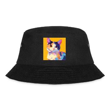 Katze, katzenmotiv - Bucket Hat - Schwarz - Vorne - Lela (165cm)