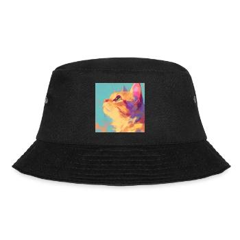 Katze, katzenmotiv - Bucket Hat - Schwarz - Vorne - Lela (165cm)