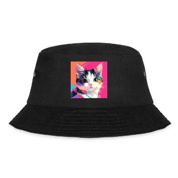 Cat, Cat Motif - Bucket Hat - black - Front - Lela (165cm)