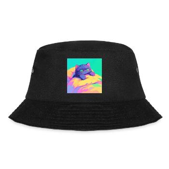 Katze, katzenmotiv - Bucket Hat - Schwarz - Vorne - Lela (165cm)