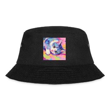 Cat, Cat Motif - Bucket Hat - black - Front - Lela (165cm)